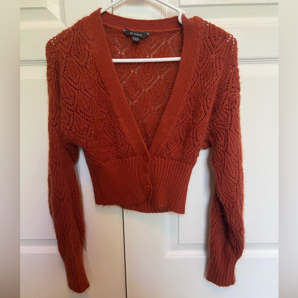 American Eagle Outfitters Women's Burnt Orange Cardigan